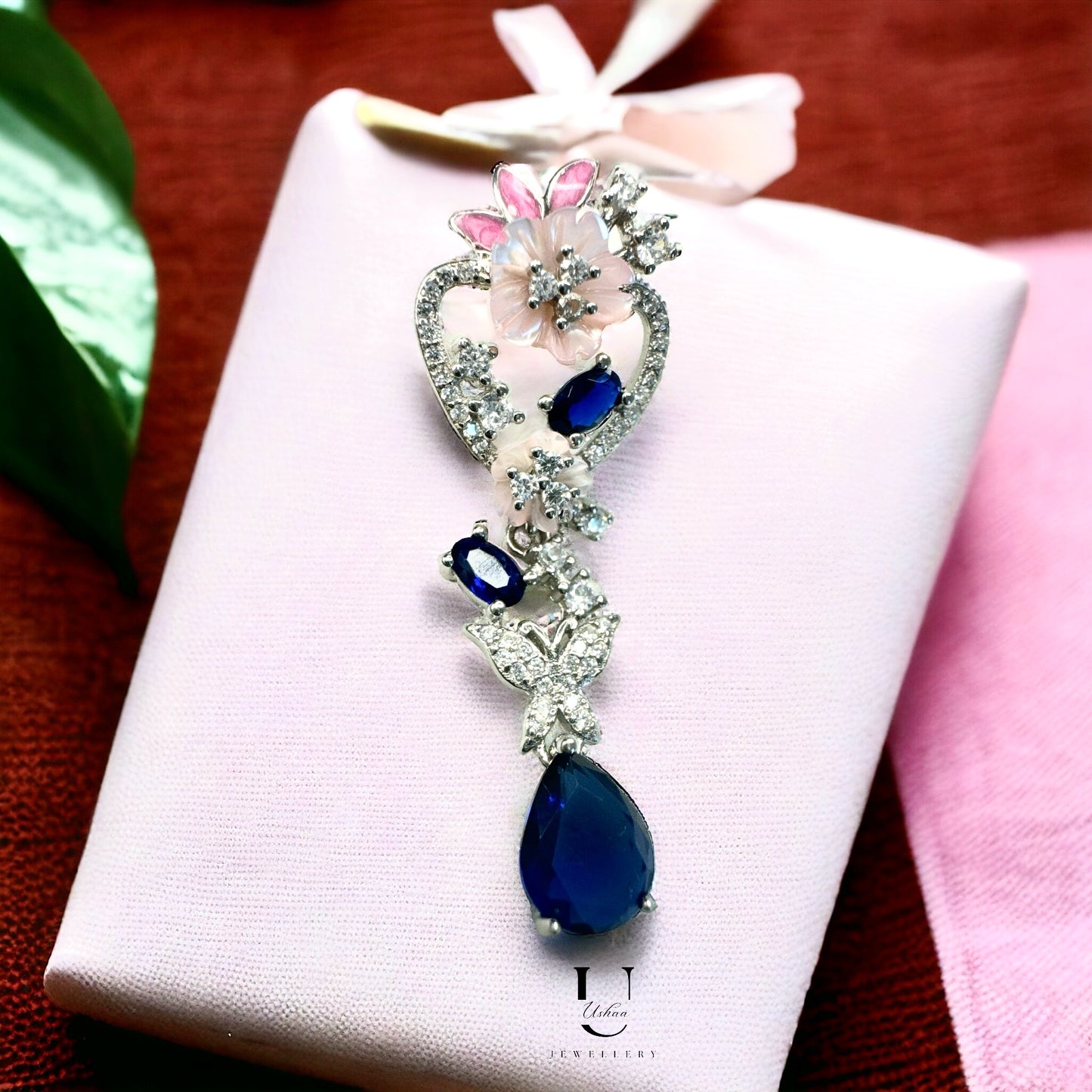 Blue Heart Danglers
