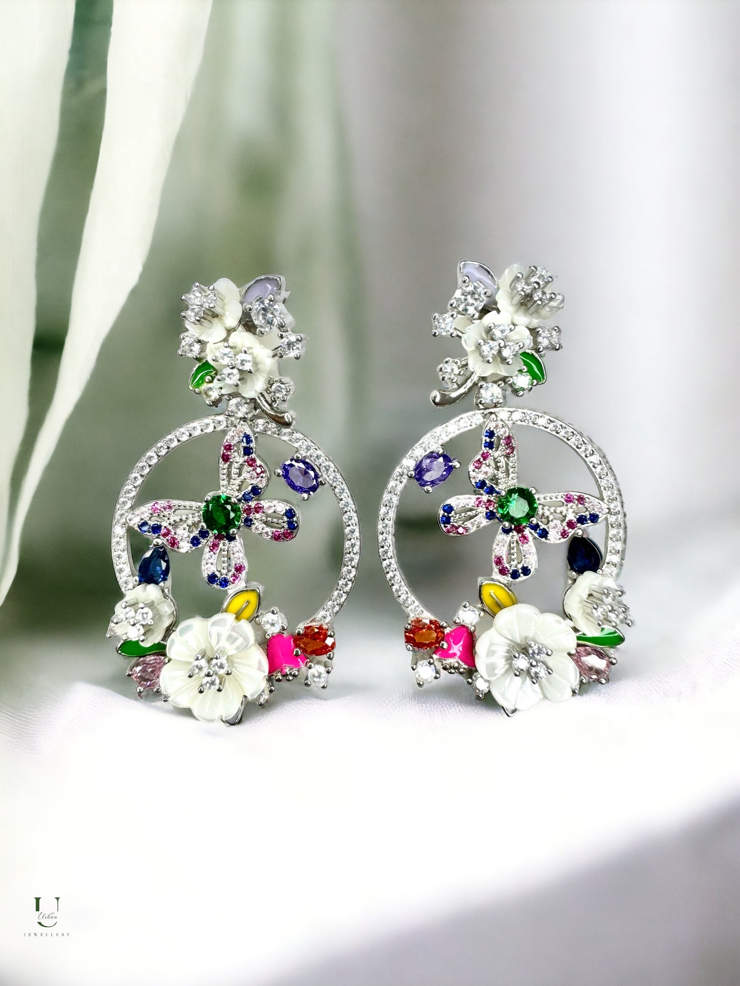 White Butterfly Mop Danglers