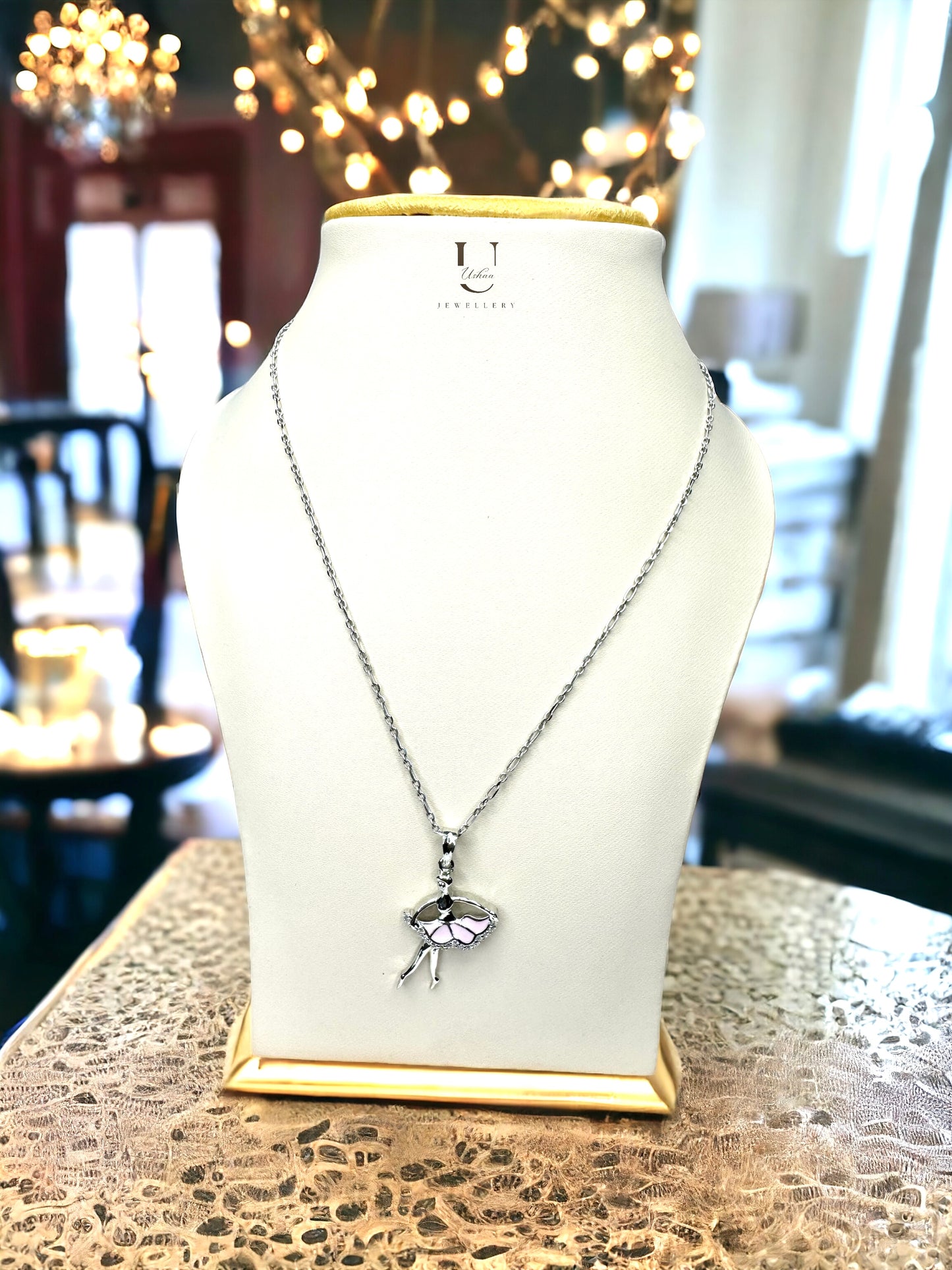 Pink Ballerina Pendant Chain