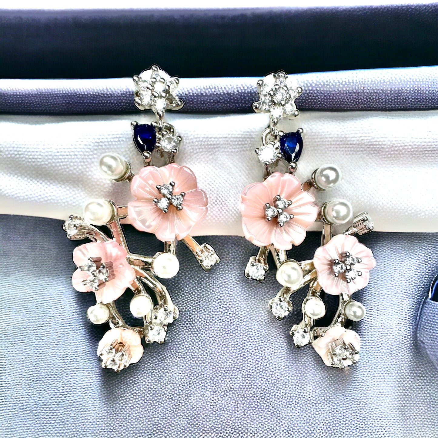 Peach Mop Floral Danglers
