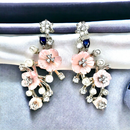 Peach Mop Floral Danglers