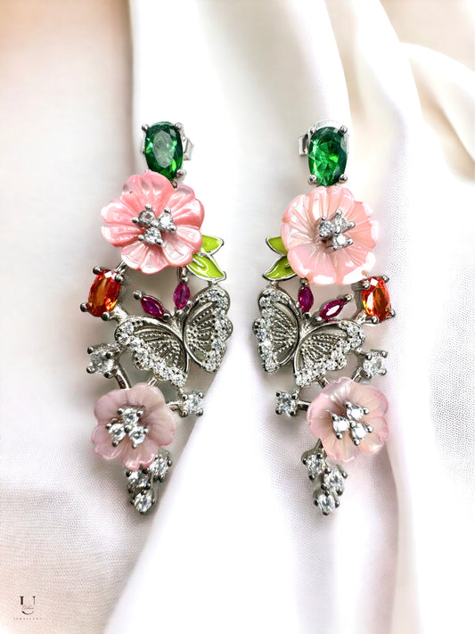 Peach Mop Butterfly Earrings