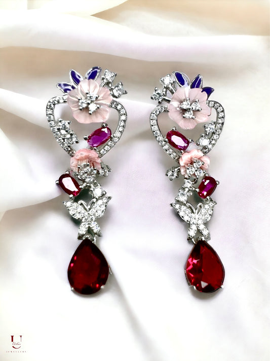 Red Heart Danglers