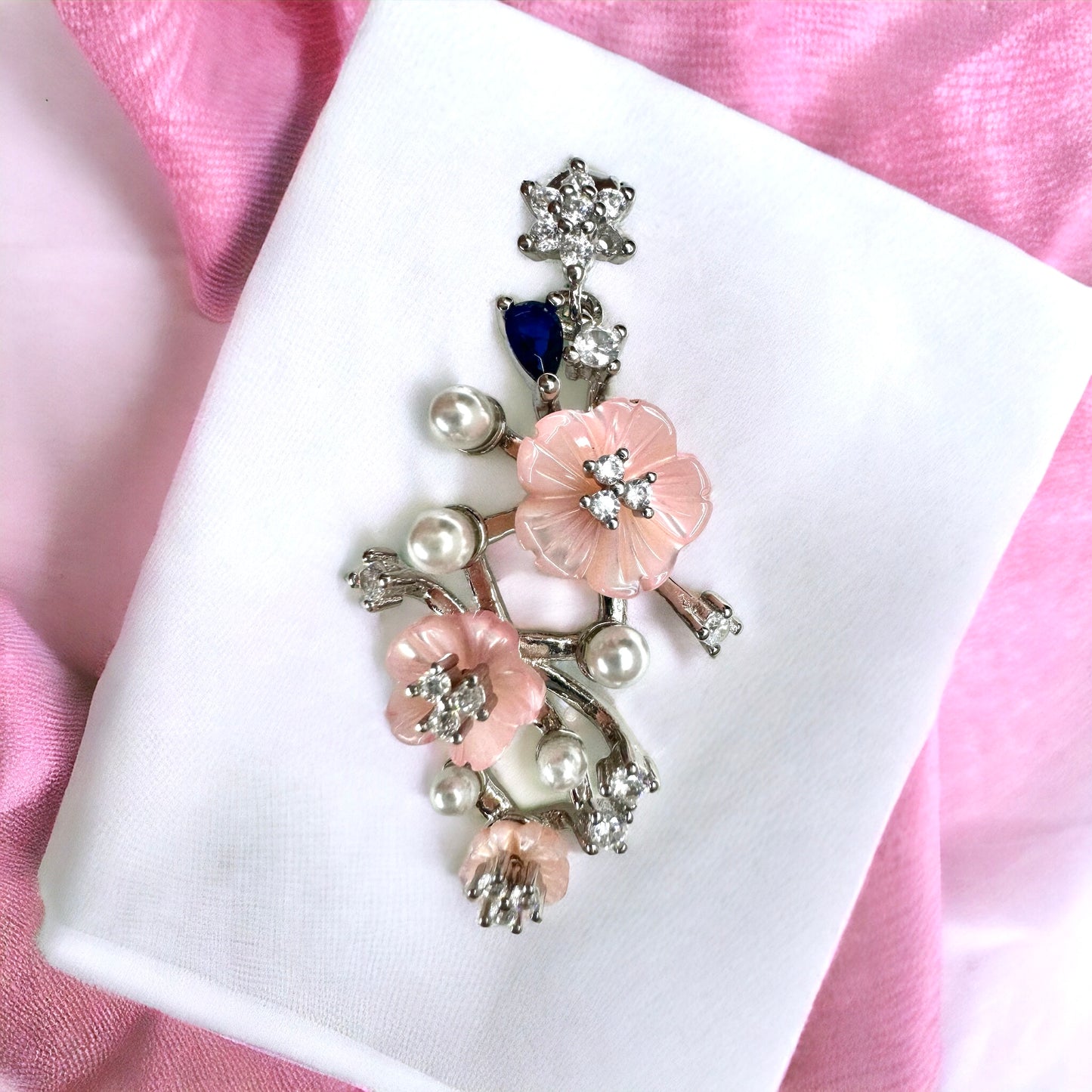 Peach Mop Floral Danglers