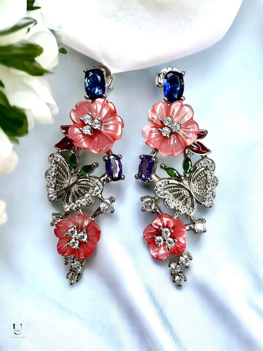 Pink Mop Butterfly Earrings