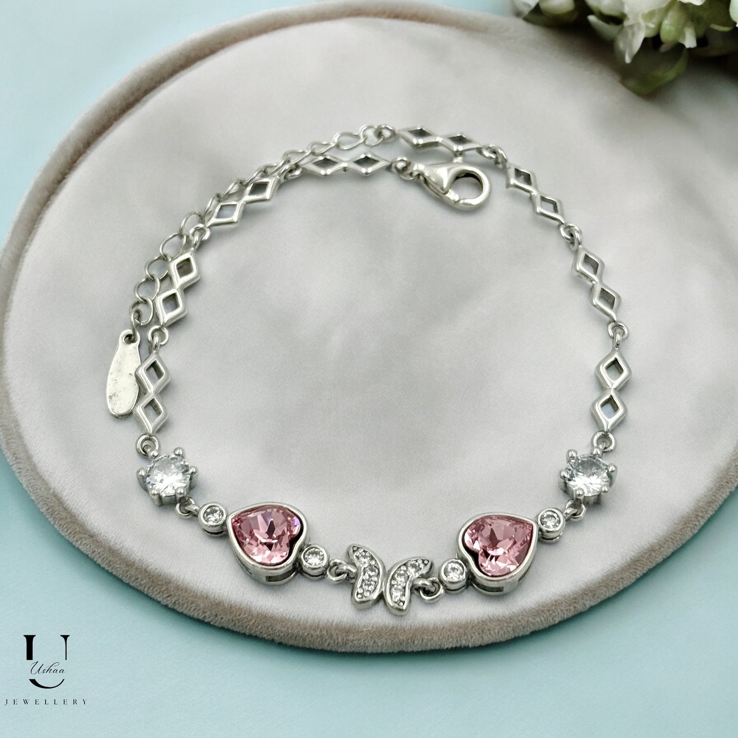 Pink Butterfly Swarovski Bracelet