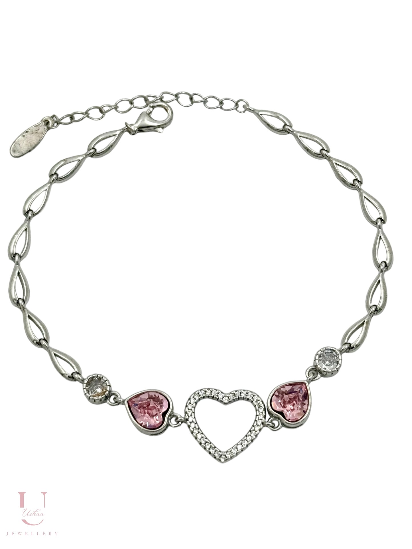 Pink Heart Swarovski Bracelet