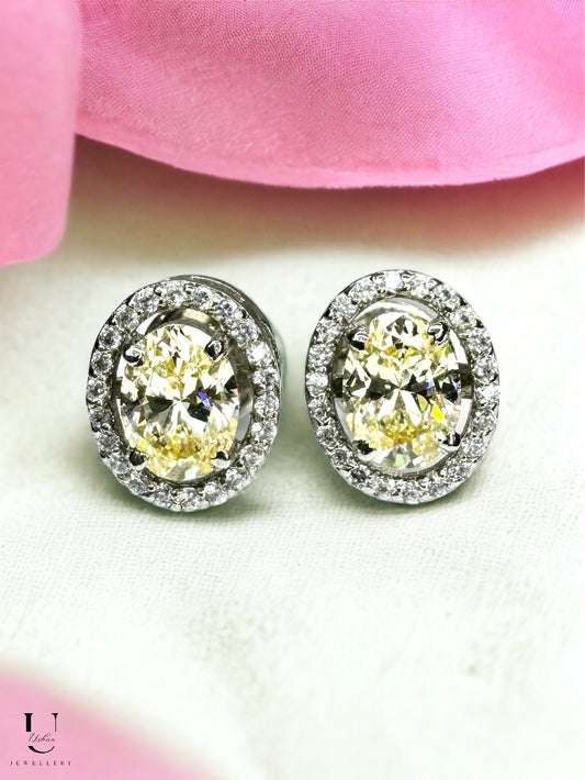 Citrine Zirconia Stud