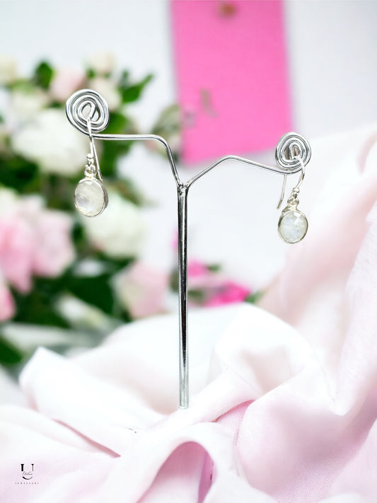 White Moonstone Gemstone Earring