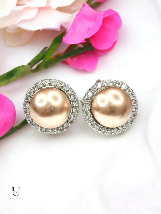 Pearl Zirconia Studs