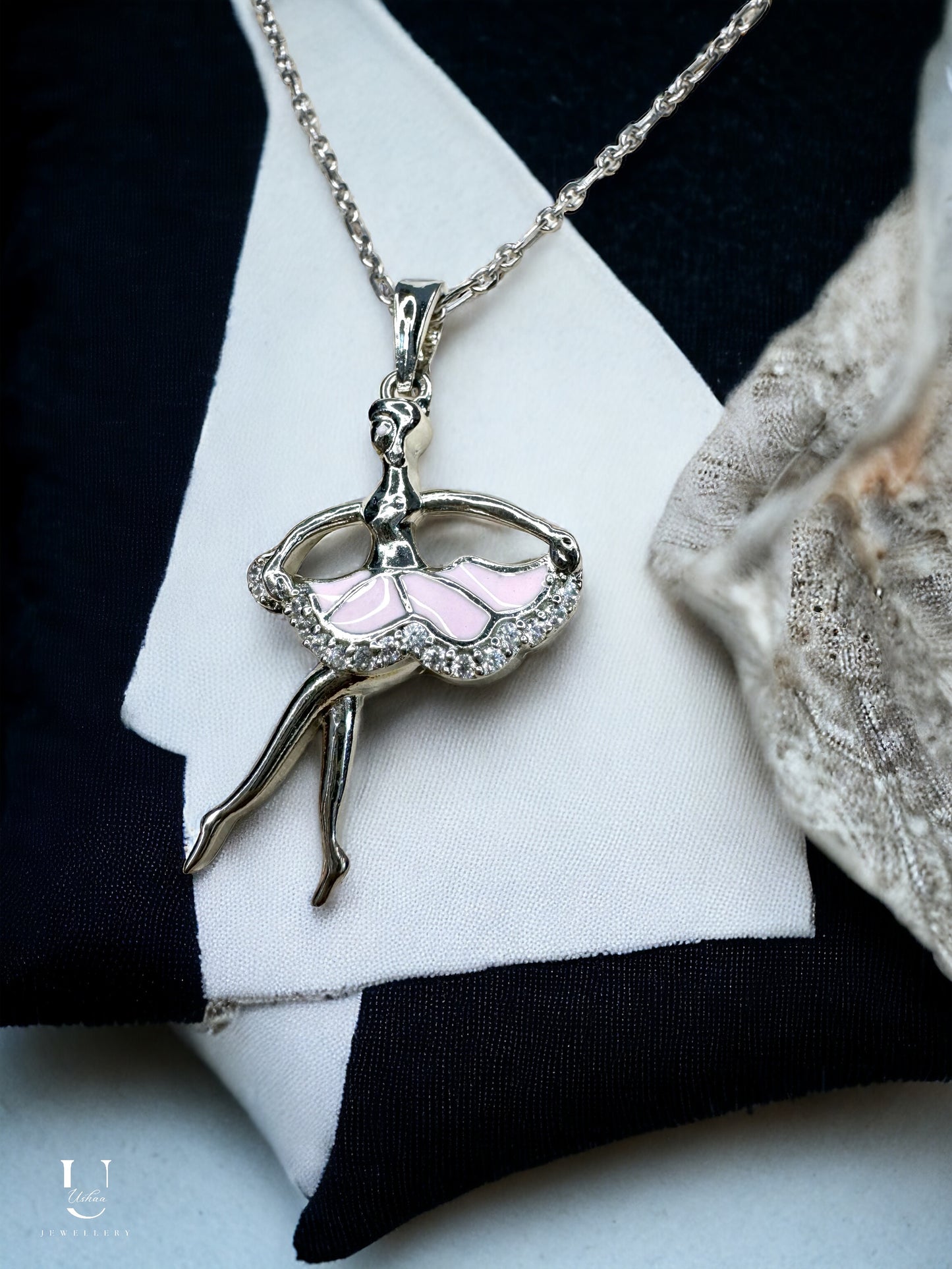Pink Ballerina Pendant Chain