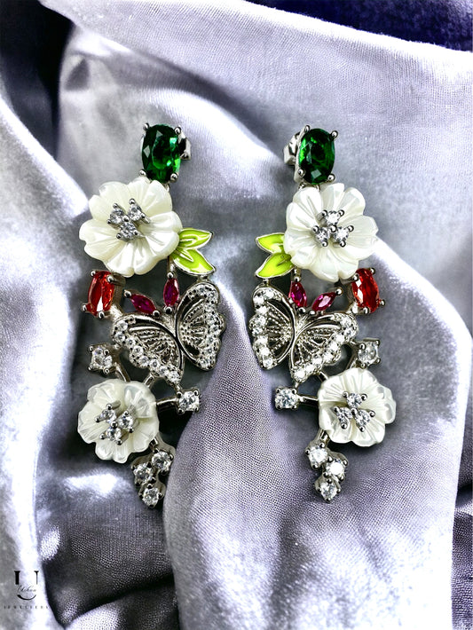 White Mop Butterfly Earrings
