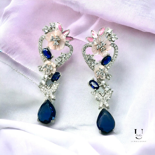 Blue Heart Danglers