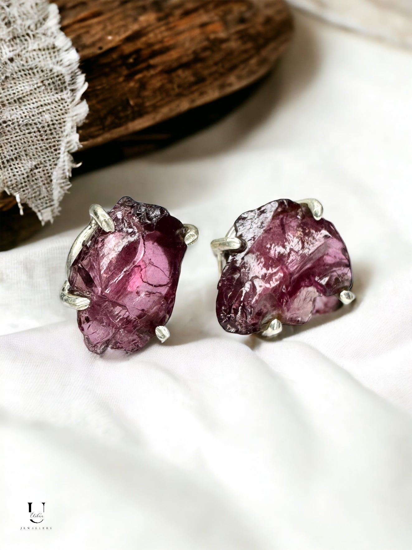 Garnet Gemstone Stud