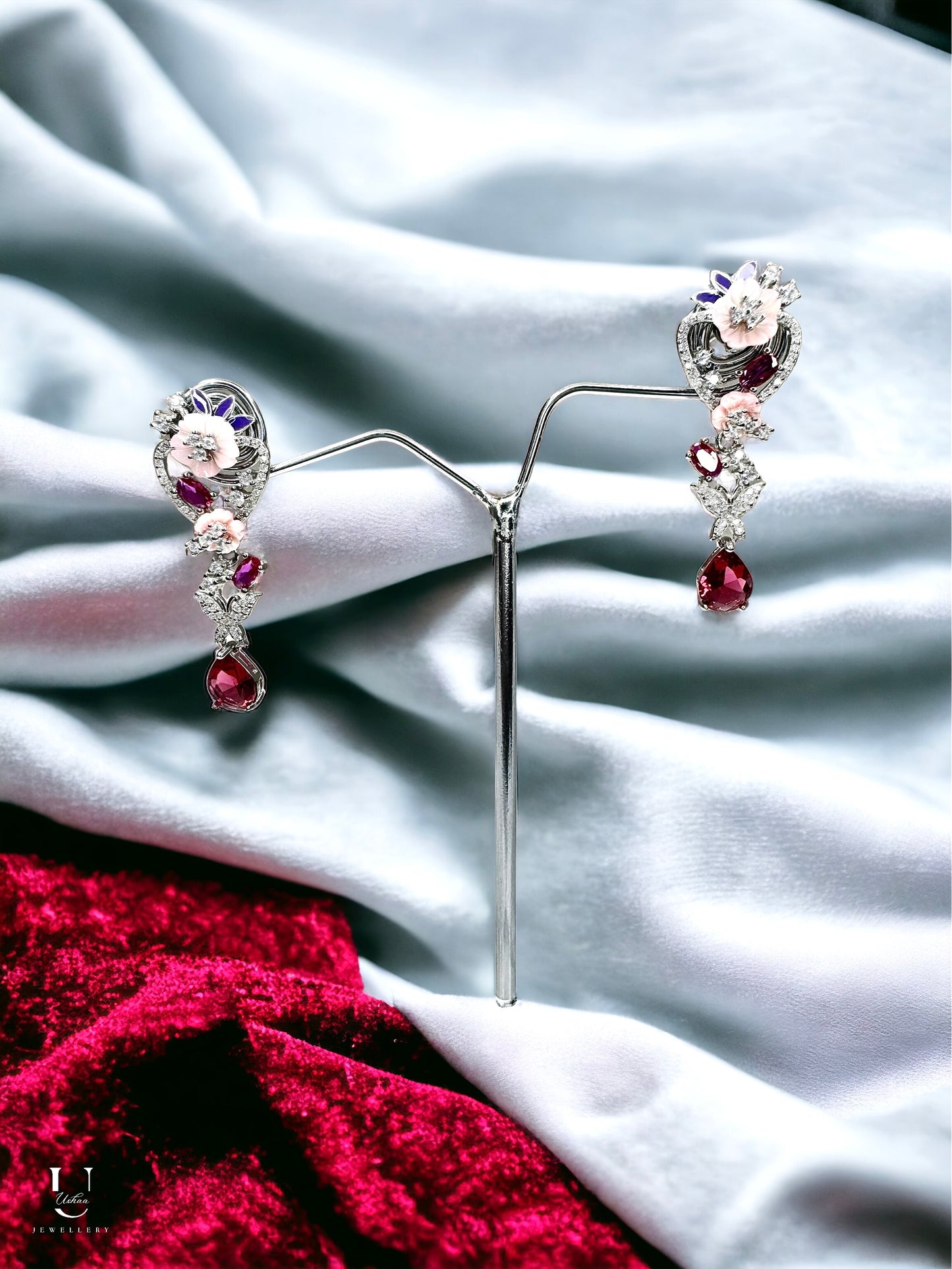 Red Heart Danglers