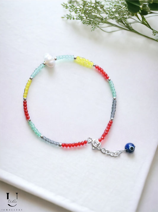 Multicolour Evil Eye Anklet